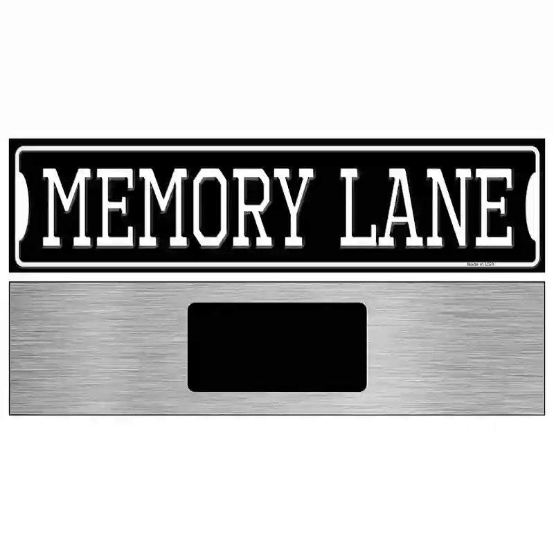 Memory Lane Novelty Metal Street Sign 6" x 1.5" (KM)