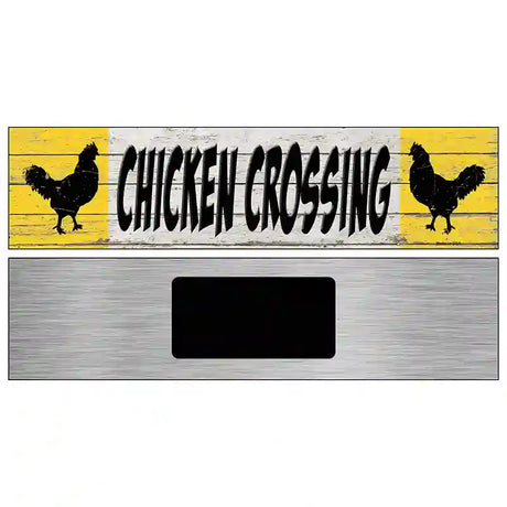 Chicken Crossing Novelty Metal Street Sign 6" x 1.5" (KM)