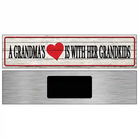 Grandmas Heart With Her Grandkids Novelty Metal Street Sign 6" x 1.5" (KM)