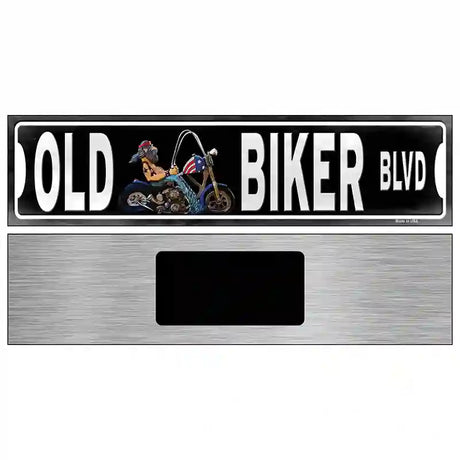 Old Biker Novelty Metal Street Sign 6" x 1.5" (KM)