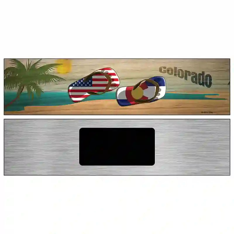 Colorado Flag and US Flag Novelty Metal Street Sign 6" x 1.5" (KM)