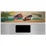 Colorado Flag and US Flag Novelty Metal Street Sign 6" x 1.5" (KM)