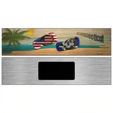 Connecticut Flag and US Flag Novelty Metal Street Sign 6" x 1.5" (KM)