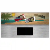 Illinois Flag and US Flag Novelty Metal Street Sign 6" x 1.5" (KM)