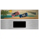 Louisiana Flag and US Flag Novelty Metal Street Sign 6" x 1.5" (KM)