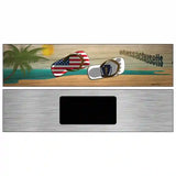 Massachusetts and US Flag Novelty Metal Street Sign 6" x 1.5" (KM)