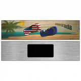 Nevada Flag and US Flag Novelty Metal Street Sign 6" x 1.5" (KM)