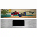 Hew Hampshire Flag and US Flag Novelty Metal Street Sign 6" x 1.5" (KM)