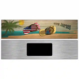 New Jersey Flag and US Flag Novelty Metal Street Sign 6" x 1.5" (KM)