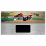 Ohio Flag and US Flag Novelty Metal Street Sign 6" x 1.5" (KM)