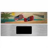 Tennessee Flag and US Flag Novelty Metal Street Sign 6" x 1.5" (KM)