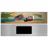 Texas Flag and US Flag Novelty Metal Street Sign 6" x 1.5" (KM)