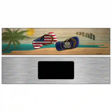 Utah Flag and US Flag Novelty Metal Street Sign 6" x 1.5" (KM)