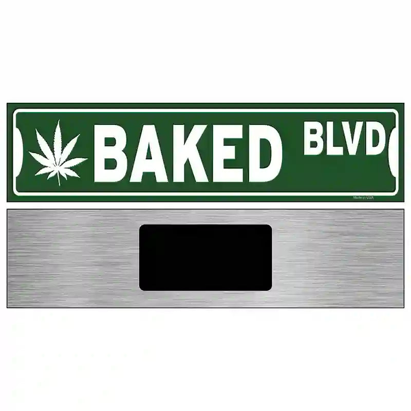 Baked Blvd Novelty Metal Street Sign 6" x 1.5" (KM)