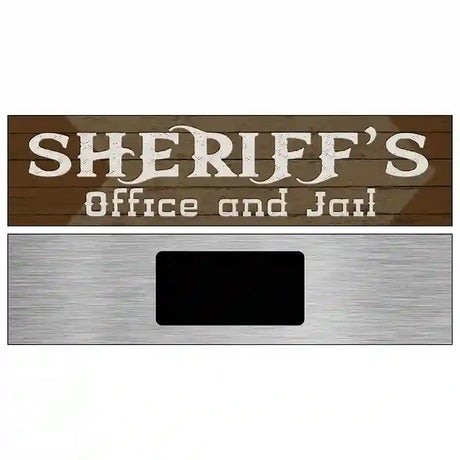 Sheriffs Office and Jail Brown Novelty Metal Street Sign 6" x 1.5" (KM)