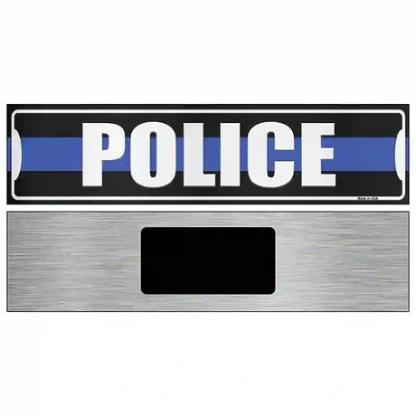 Police Blue Line Novelty Metal Street Sign 6" x 1.5" (KM)