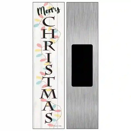 Merry Christmas Lights White Novelty Metal Street Sign 6" x 1.5" (KM)