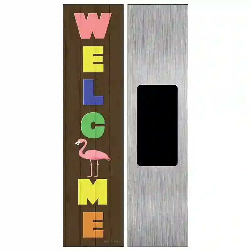 Welcome Flamingo Novelty Metal Street Sign 6" x 1.5" (KM)