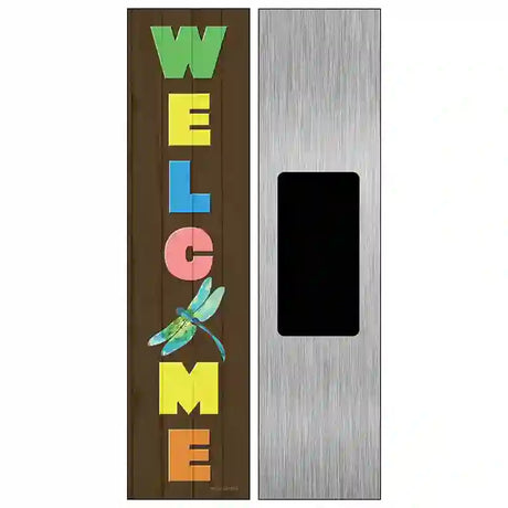 Welcome Dragon Fly Novelty Metal Street Sign 6" x 1.5" (KM)