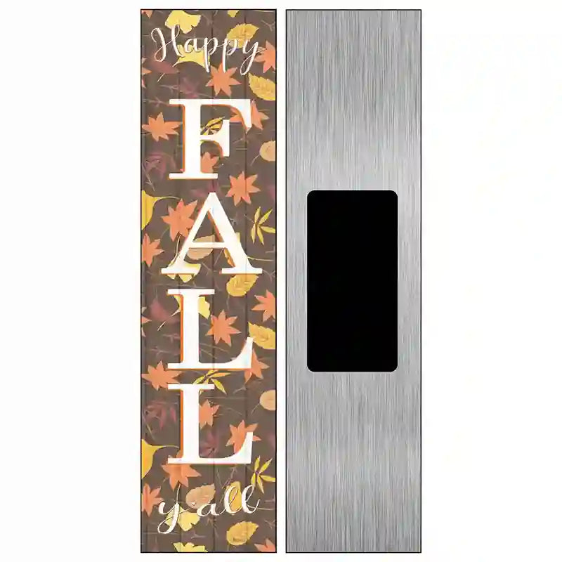 Happy Fall Yall Leaves Novelty Metal Street Sign 6" x 1.5" (KM)