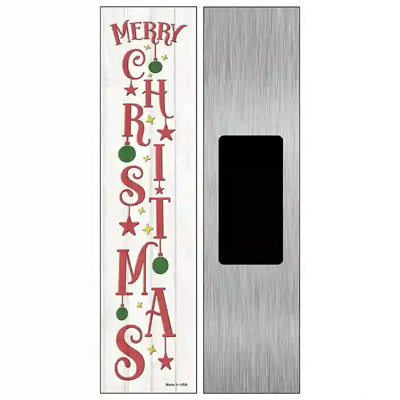 Merry Christmas Ornaments White Novelty Metal Street Sign 6" x 1.5" (KM)