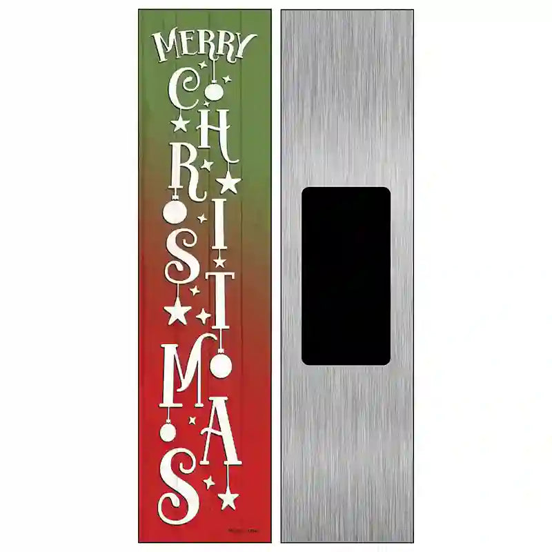 Merry Christmas Ornaments Red Novelty Metal Street Sign 6" x 1.5" (KM)