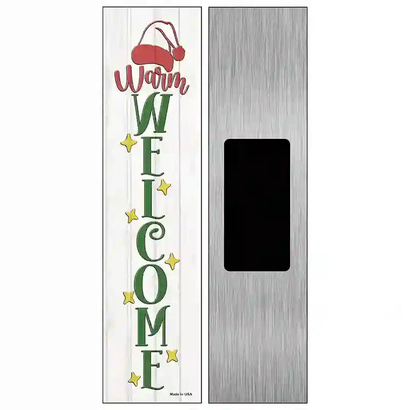 Warm Welcome White Novelty Metal Street Sign 6" x 1.5" (KM)