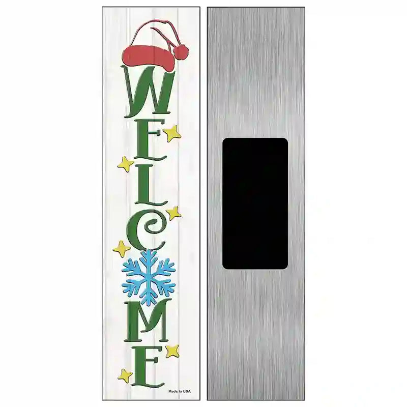 Welcome Hat White Novelty Metal Street Sign 6" x 1.5" (KM)