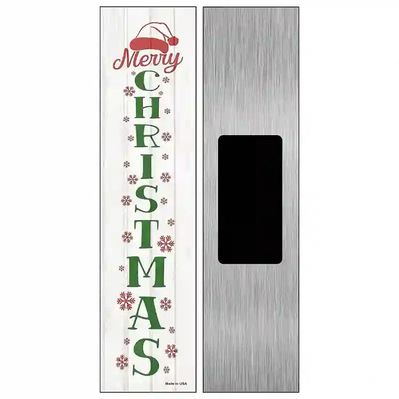 Merry Christmas White Novelty Metal Street Sign 6" x 1.5" (KM)