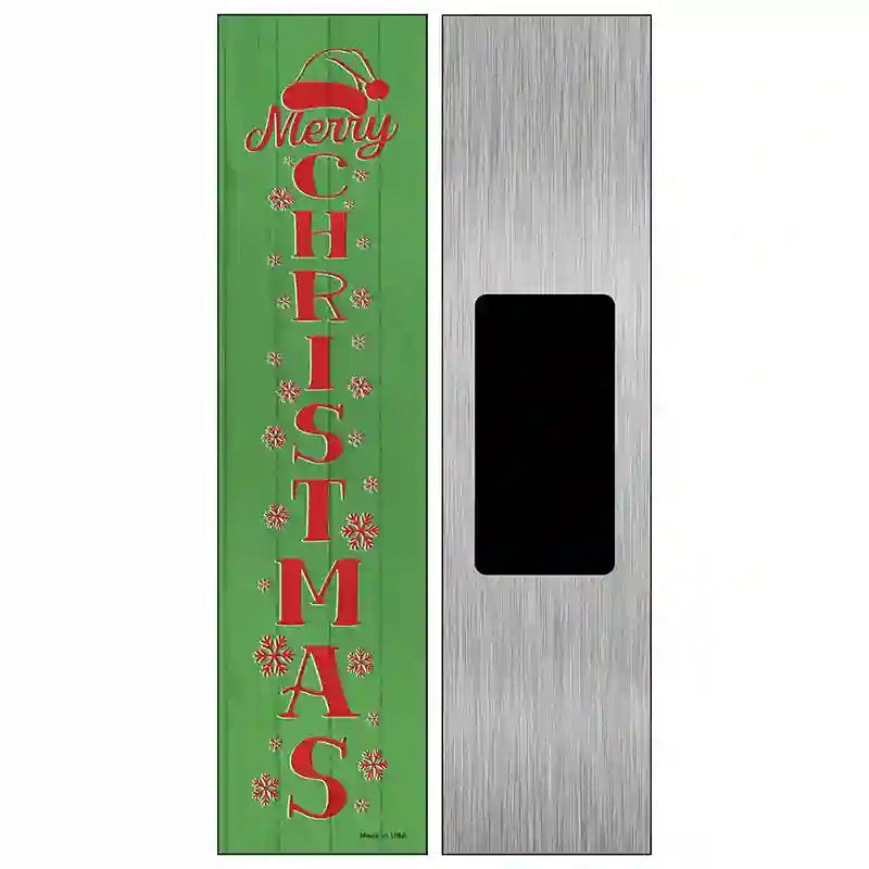 Merry Christmas Green Novelty Metal Street Sign 6" x 1.5" (KM)