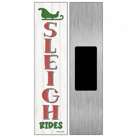 Sleigh Rides White Novelty Metal Street Sign 6" x 1.5" (KM)