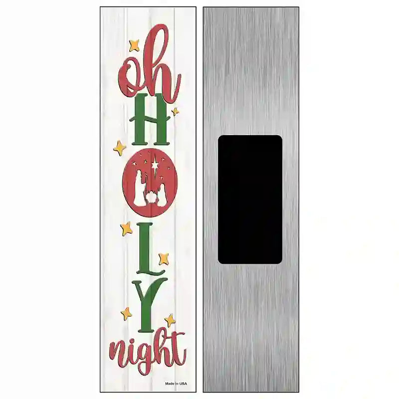 Oh Holy Night White Novelty Metal Street Sign 6" x 1.5" (KM)