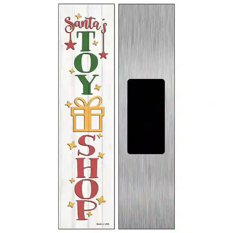 Santas Toy Shop White Novelty Metal Street Sign 6" x 1.5" (KM)