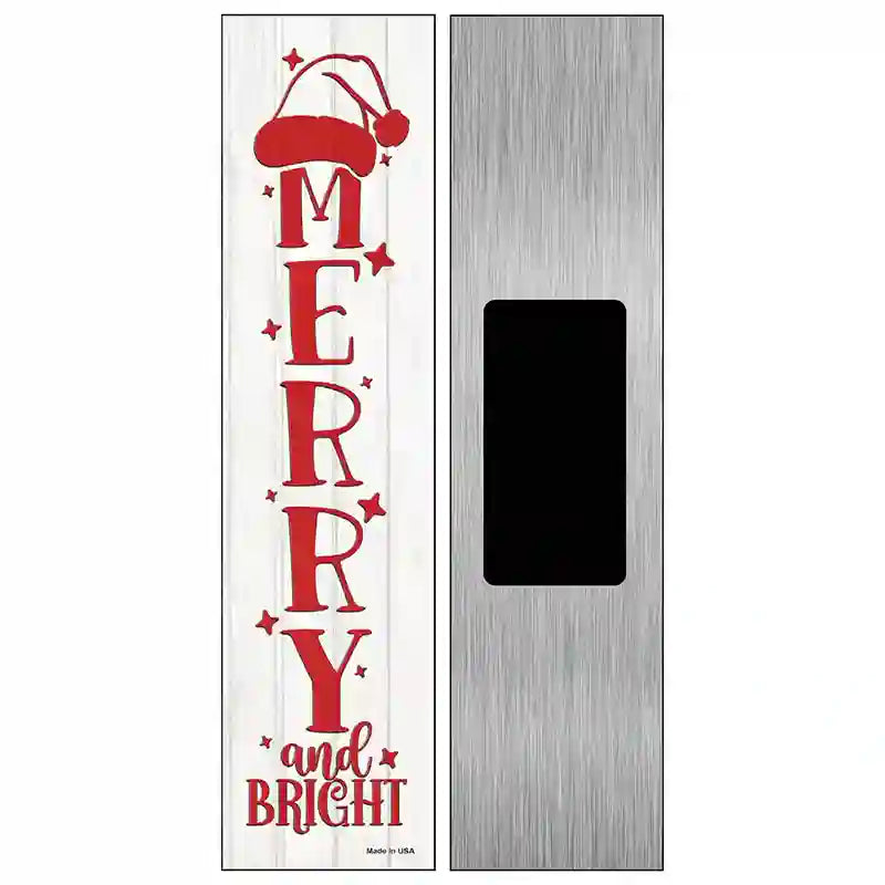 Merry and Bright White Novelty Metal Street Sign 6" x 1.5" (KM)