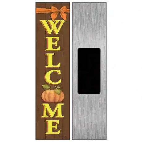 Welcome Pumpkin Novelty Metal Street Sign 6" x 1.5" (KM)