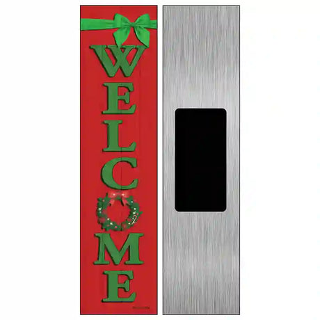 Welcome Wreath Novelty Metal Street Sign 6" x 1.5" (KM)