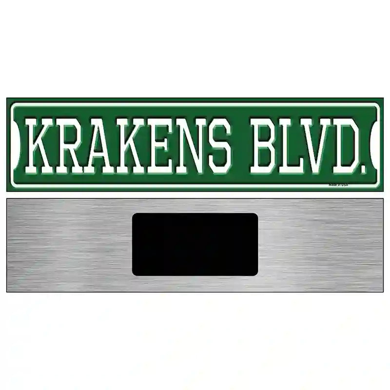 Krakens Blvd Novelty Metal Street Sign 6" x 1.5" (KM)