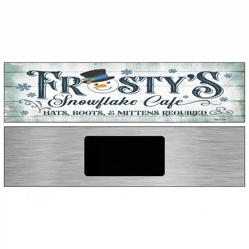 Frostys Snowflake Cafe Novelty Metal Street Sign 6" x 1.5" (KM)