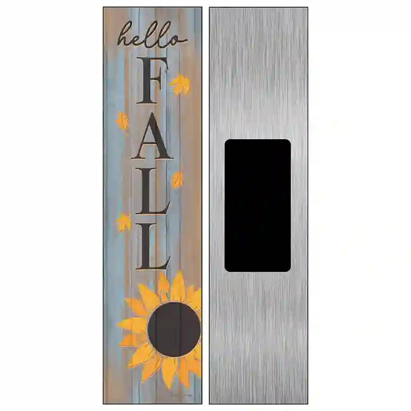 Hello Fall Sunflower Novelty Metal Street Sign 6" x 1.5" (KM)