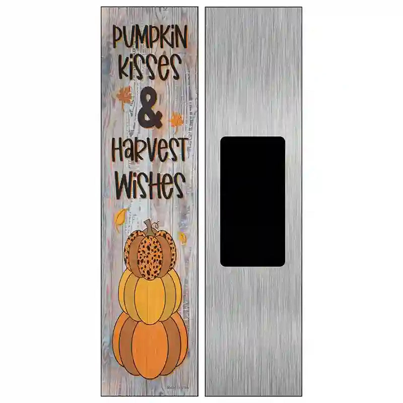 Pumpkin Kisses Novelty Metal Street Sign 6" x 1.5" (KM)