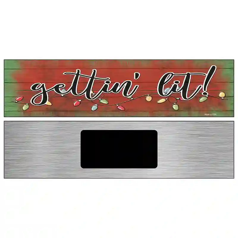 Getting Lit Red Novelty Metal Street Sign 6" x 1.5" (KM)