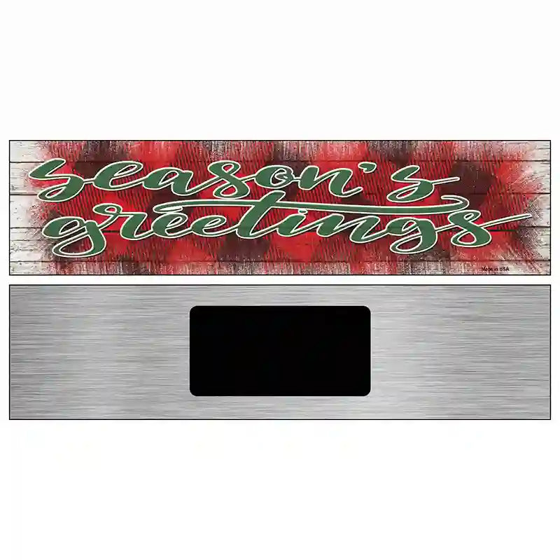 Seasons Greetings Red Novelty Metal Street Sign 6" x 1.5" (KM)