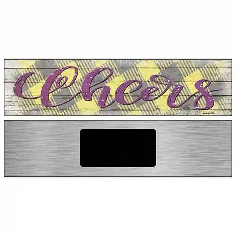 Cheers Yellow Novelty Metal Street Sign 6" x 1.5" (KM)