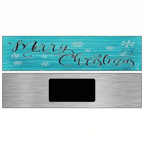 Merry Christmas Blue Novelty Metal Street Sign 6" x 1.5" (KM)