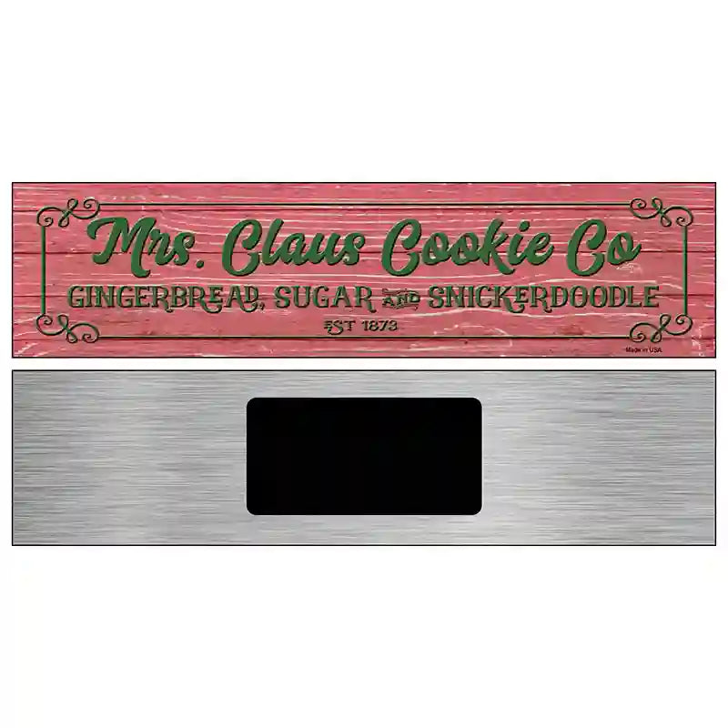 Mrs Claus Cookie Co Red Novelty Metal Street Sign 6" x 1.5" (KM)