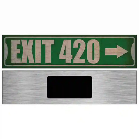 Exit 420 Right Novelty Metal Street Sign 6" x 1.5" (KM)