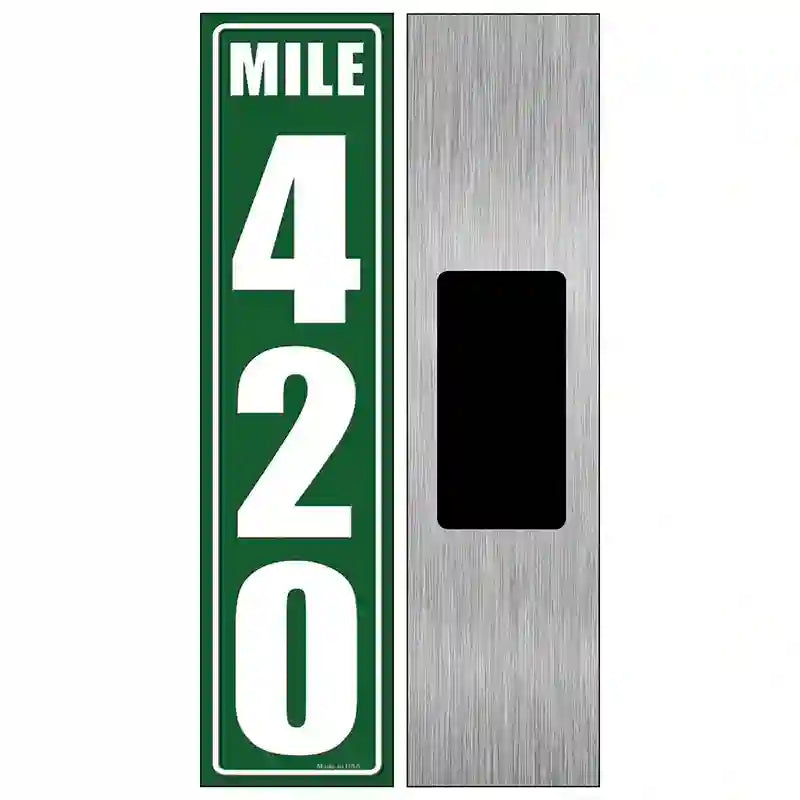 Mile Marker 420 Novelty Metal Street Sign 6" x 1.5" (KM)