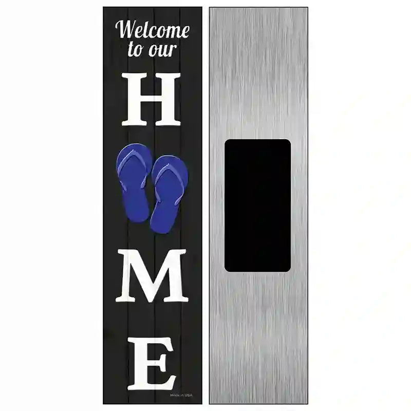 Home Flip Flops Novelty Metal Street Sign 6" x 1.5" (KM)