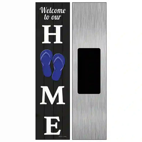 Home Flip Flops Novelty Metal Street Sign 6" x 1.5" (KM)