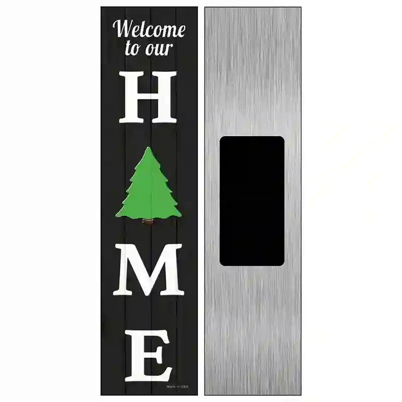 Home Christmas Tree Novelty Metal Street Sign 6" x 1.5" (KM)